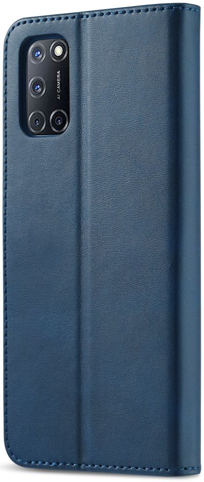 LC.IMEEKE Oppo A54 5G / A74 5G Hoesje Book Case Kunst Leer Blauw afbeelding 2