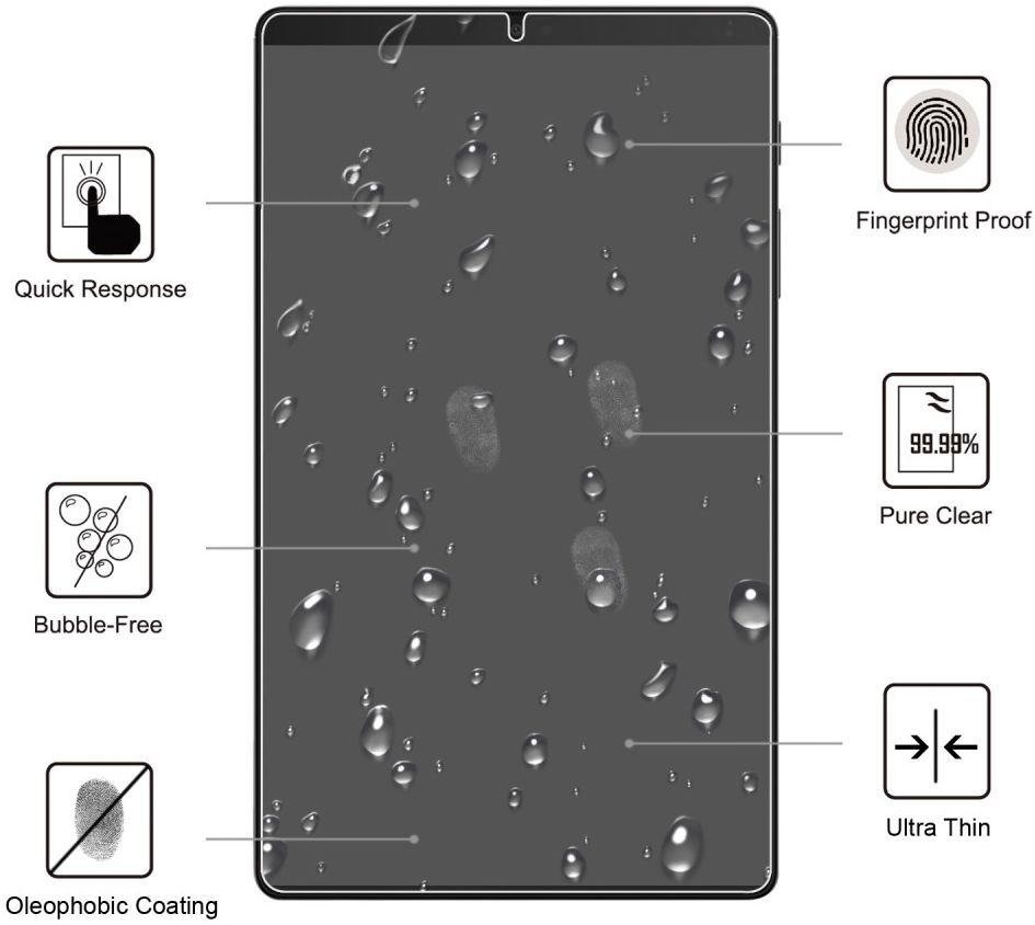 Samsung Galaxy Tab A7 Lite Screen Protector Arc Edge Tempered Glass afbeelding 2