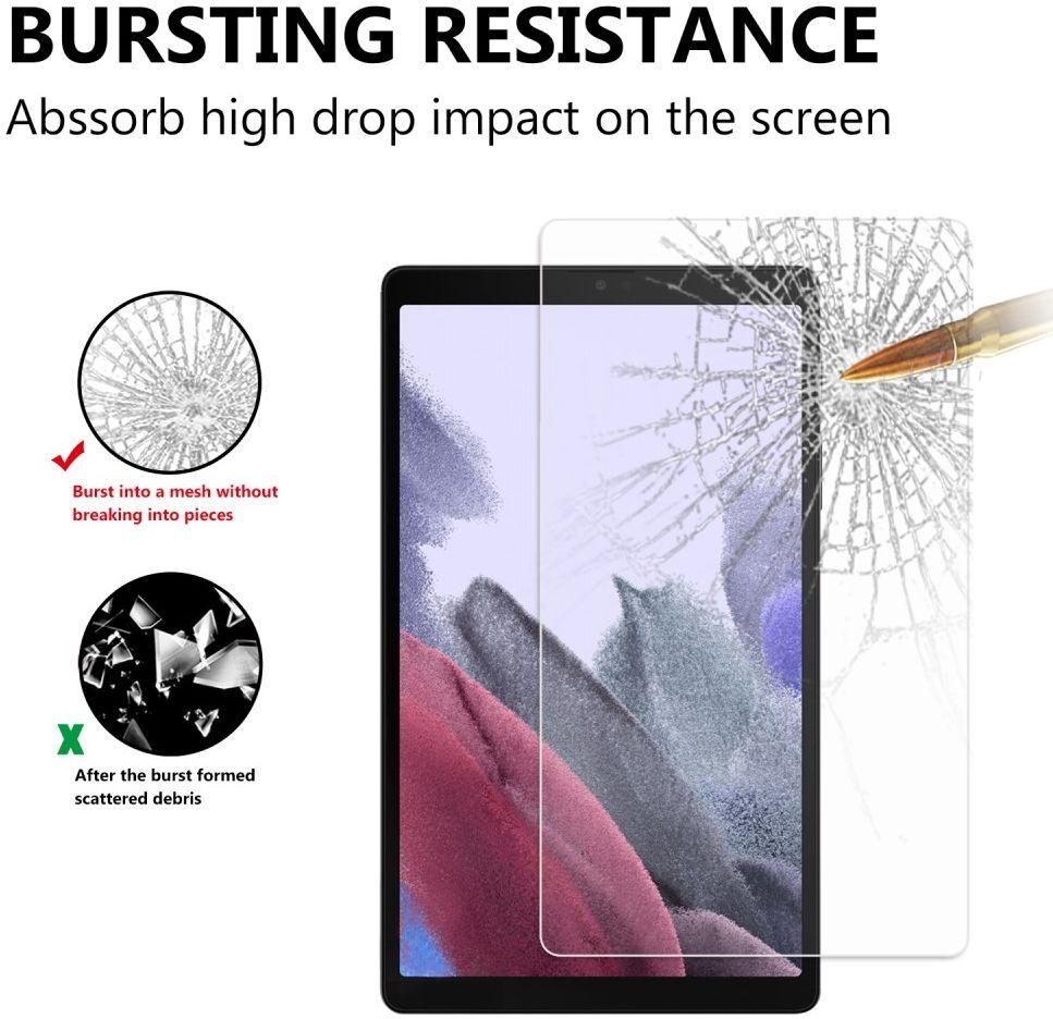 Samsung Galaxy Tab A7 Lite Screen Protector Arc Edge Tempered Glass afbeelding 3