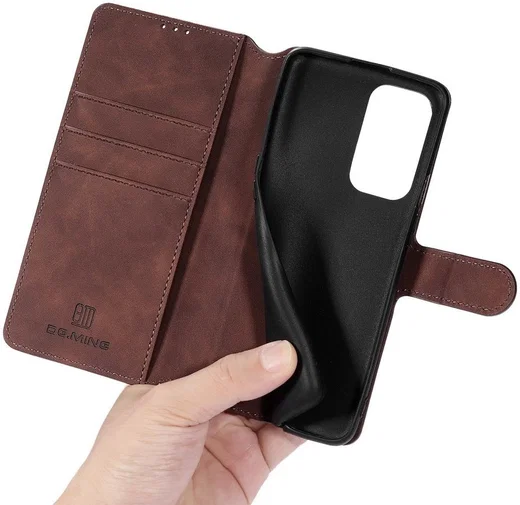DG Ming OnePlus 9 Hoesje Retro Wallet Book Case Coffee afbeelding 3