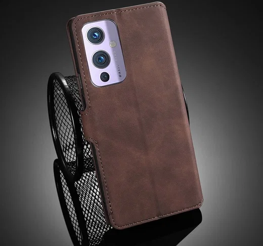 DG Ming OnePlus 9 Hoesje Retro Wallet Book Case Coffee afbeelding 9