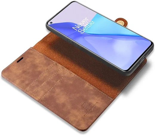 OnePlus 9 Hoesje 2-in-1 Book Case en Back Cover Bruin afbeelding 1