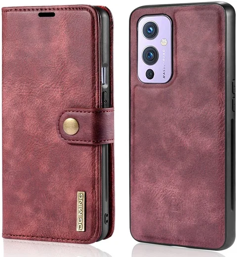 OnePlus 9 Hoesje 2-in-1 Book Case en Back Cover Rood afbeelding 5