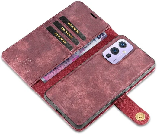 OnePlus 9 Hoesje 2-in-1 Book Case en Back Cover Rood afbeelding 2