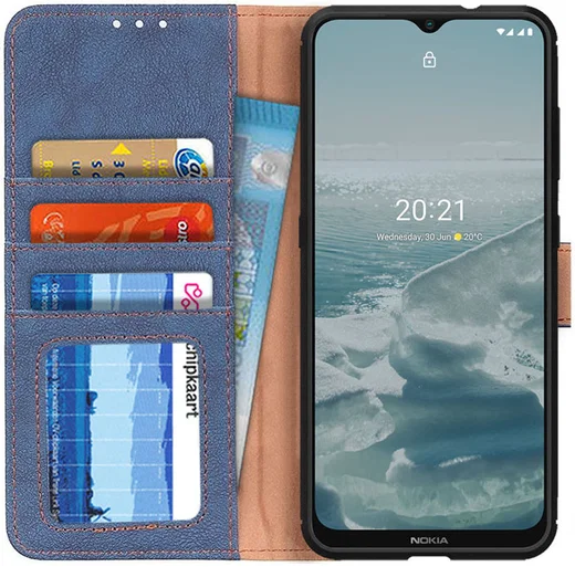 KHAZNEH Nokia 6.3 / G10 / G20 Hoesje Retro Portemonnee Book Case Blauw afbeelding 1