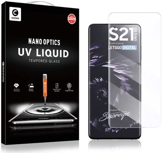 Samsung Galaxy S21 Ultra Screen Protector Tempered UV Glass Full Cover afbeelding 11
