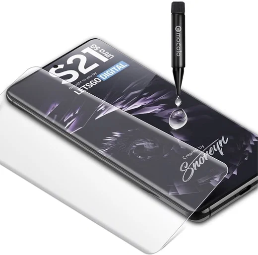 Samsung Galaxy S21 Ultra Screen Protector Tempered UV Glass Full Cover afbeelding 9