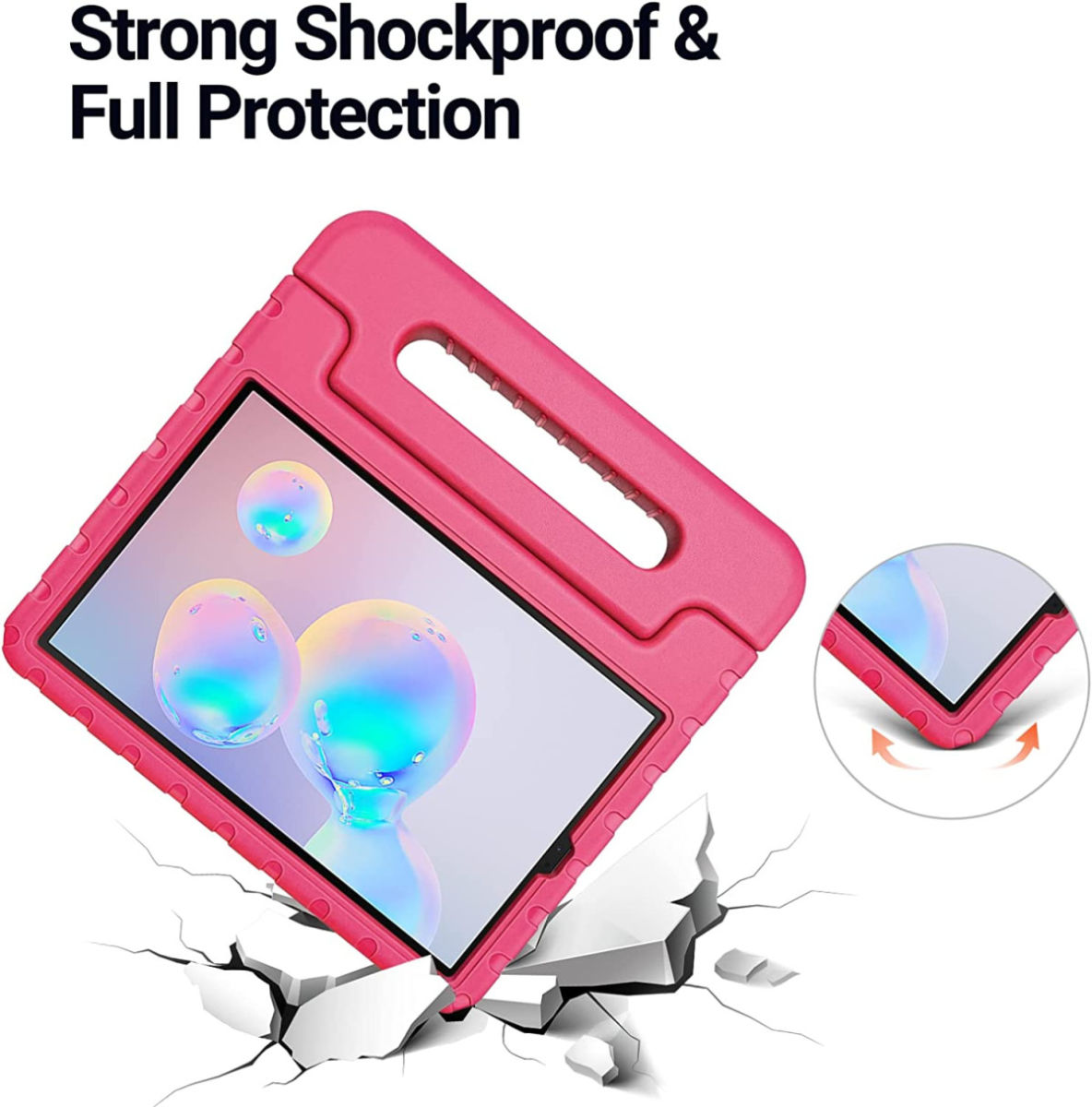 Samsung Galaxy Tab S6 Kinder Tablethoes met Handvat Roze afbeelding 3