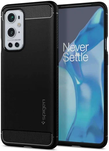 Spigen Rugged Armor OnePlus 9 Pro Hoesje Back Cover Zwart afbeelding 1
