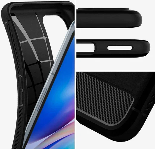 Spigen Rugged Armor OnePlus 9 Pro Hoesje Back Cover Zwart afbeelding 2