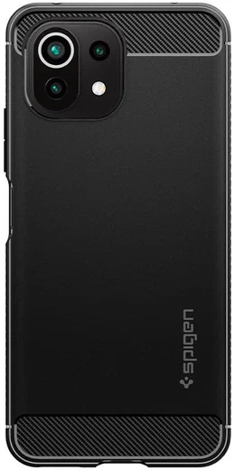 Spigen Rugged Armor Xiaomi Mi 11 Lite 4G / 5G Hoesje Back Cover Zwart afbeelding 3