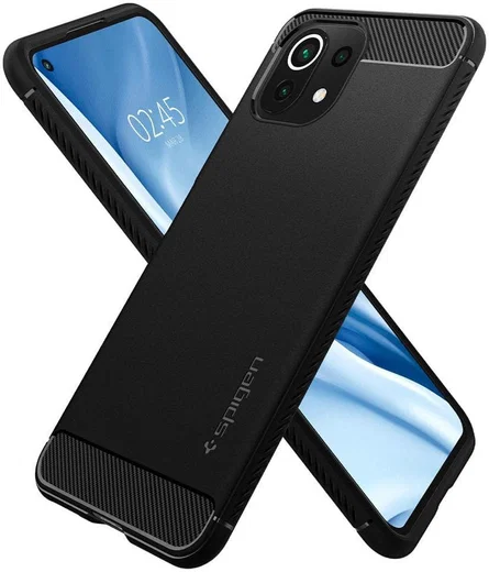 Spigen Rugged Armor Xiaomi Mi 11 Lite 4G / 5G Hoesje Back Cover Zwart afbeelding 6