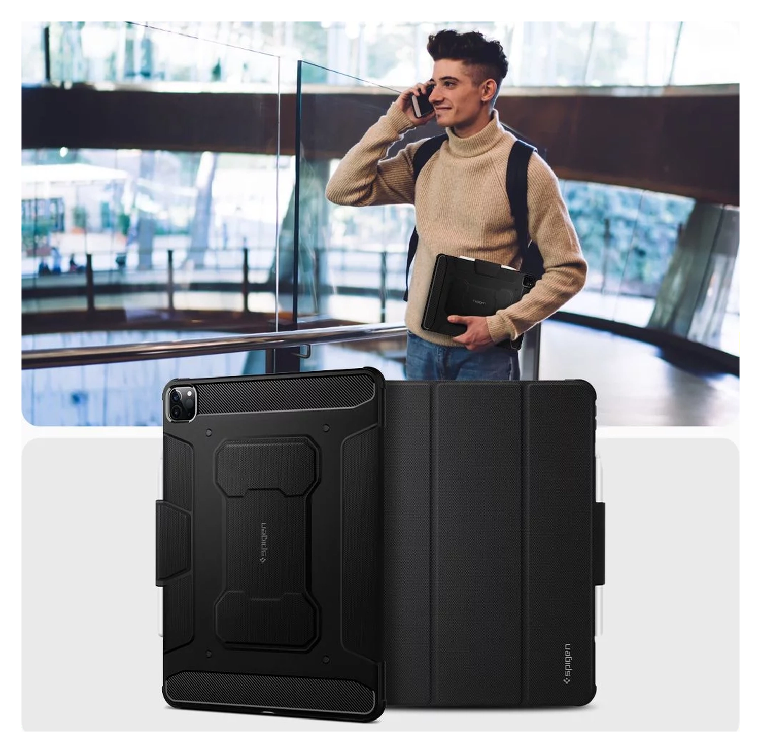 Spigen Rugged Armor Pro Apple iPad Pro 12.9 (2021) Hoes Zwart afbeelding 10