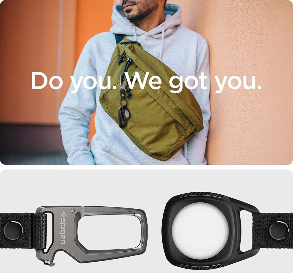 Spigen Rugged Armor Apple AirTag Hoesje Matte Zwart afbeelding 5