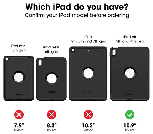 OtterBox Defender Apple iPad Air 10.9 (2022/2020) Hoes Full Protect Zwart afbeelding 3