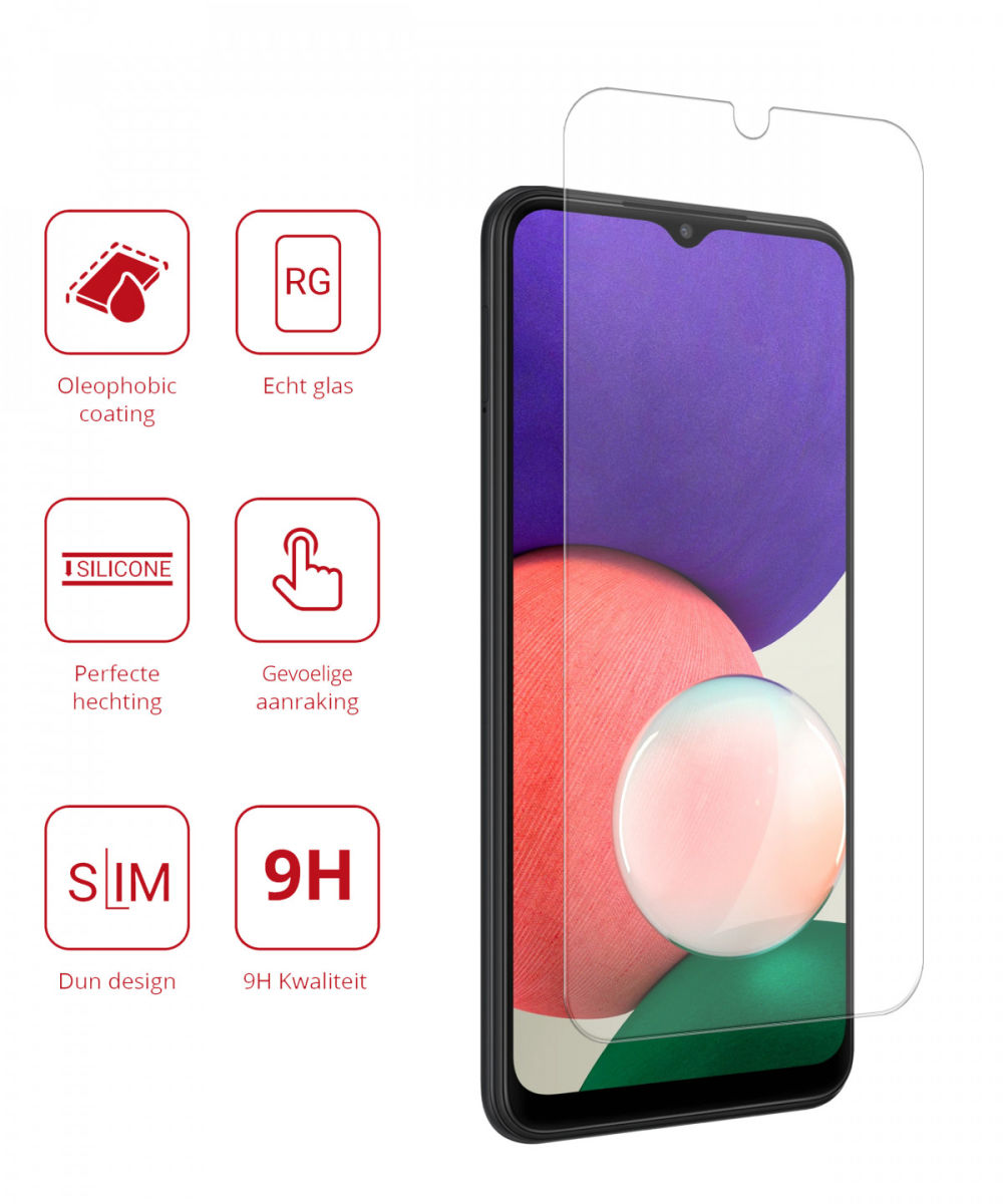 Rosso Samsung Galaxy A22 5G 9H Tempered Glass Screen Protector afbeelding 2