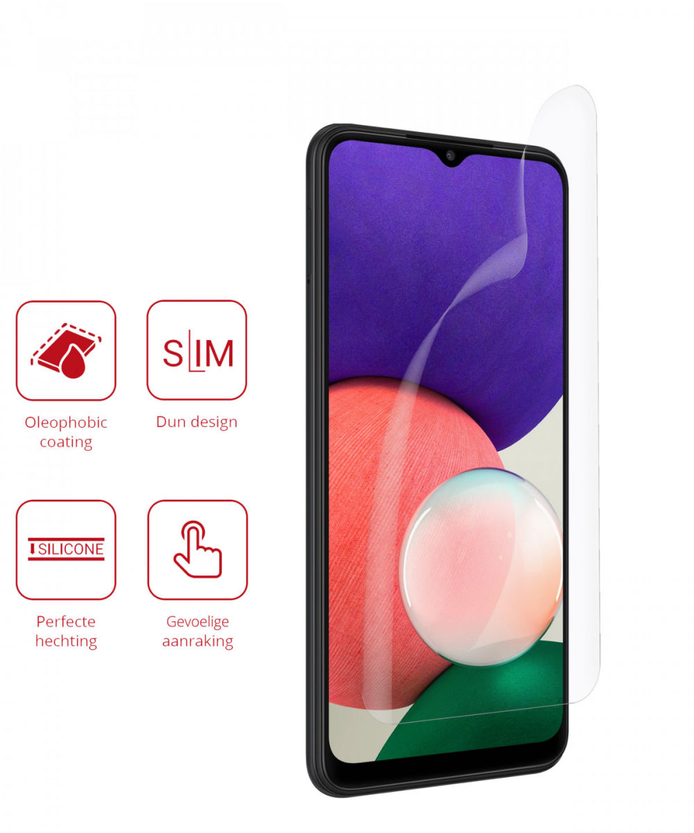 Rosso Samsung Galaxy A22 5G Ultra Clear Screen Protector Duo Pack afbeelding 2