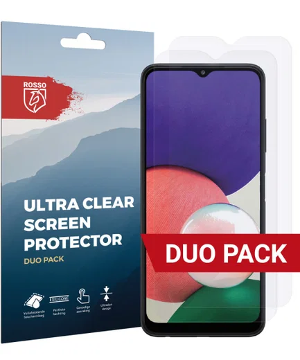 Rosso Samsung Galaxy A22 5G Ultra Clear Screen Protector Duo Pack afbeelding 1