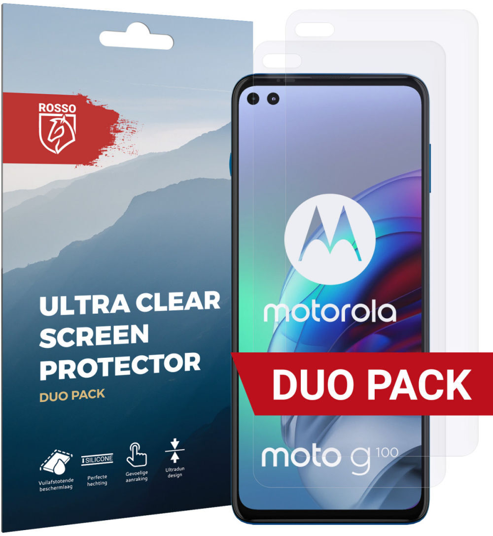 Rosso Motorola Moto G100 Ultra Clear Screen Protector Duo Pack afbeelding 1