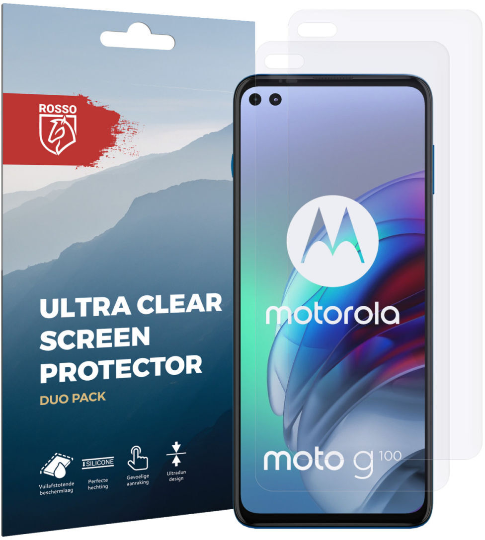 Rosso Motorola Moto G100 Ultra Clear Screen Protector Duo Pack afbeelding 9