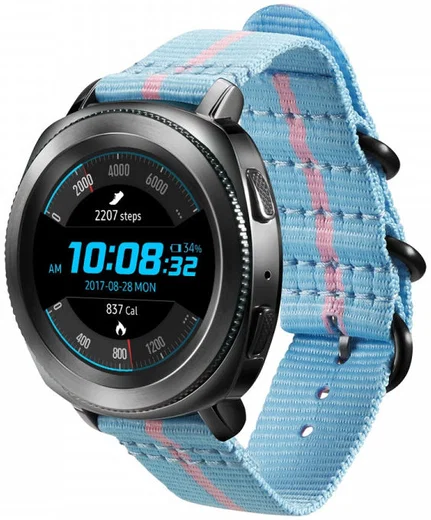 Origineel Samsung Premium Nato Universeel Watch 20MM Bandje Lichtblauw afbeelding 1