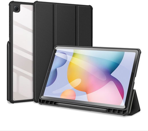 Dux Ducis Toby Samsung Galaxy Tab S6 Lite Hoes Tri-Fold Bookcase Zwart afbeelding 1
