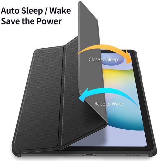 Dux Ducis Toby Samsung Galaxy Tab S6 Lite Hoes Tri-Fold Bookcase Zwart afbeelding 5