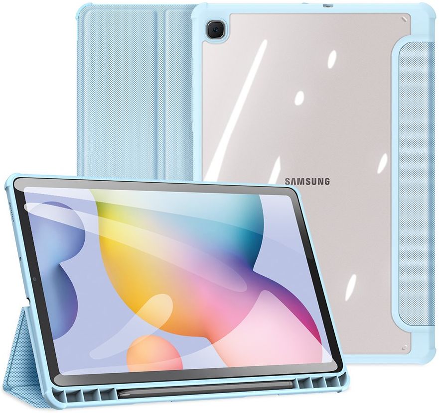 Dux Ducis Toby Samsung Galaxy Tab S6 Lite Hoes Tri-Fold Bookcase Blauw afbeelding 1