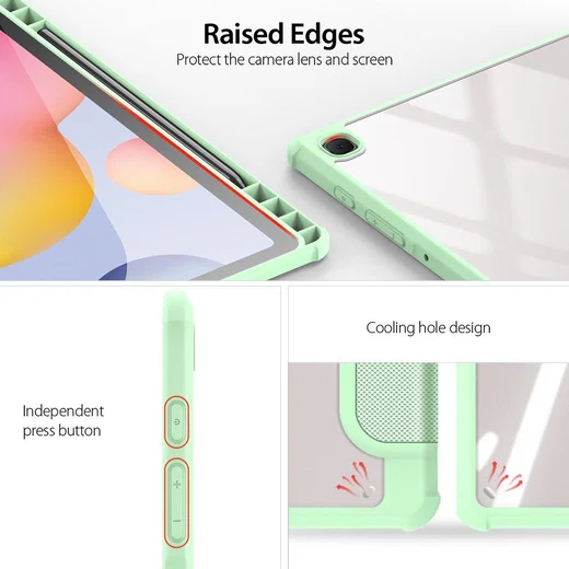 Dux Ducis Toby Samsung Galaxy Tab S6 Lite Hoes Tri-Fold Bookcase Groen afbeelding 3