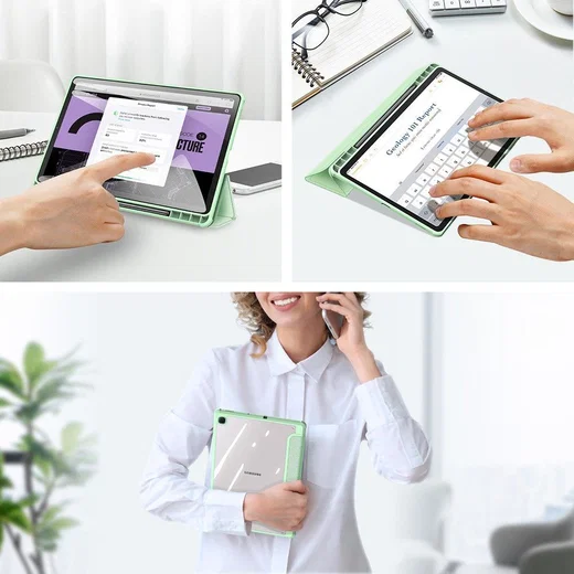Dux Ducis Toby Samsung Galaxy Tab S6 Lite Hoes Tri-Fold Bookcase Groen afbeelding 4