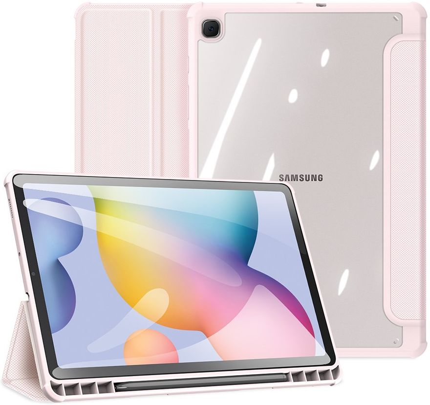Dux Ducis Toby Samsung Galaxy Tab S6 Lite Hoes Tri-Fold Bookcase Roze afbeelding 10