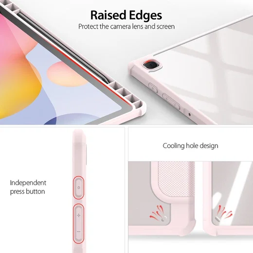Dux Ducis Toby Samsung Galaxy Tab S6 Lite Hoes Tri-Fold Bookcase Roze afbeelding 3