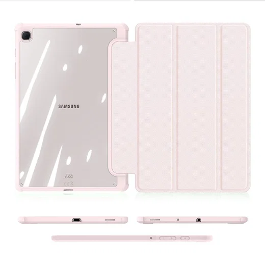 Dux Ducis Toby Samsung Galaxy Tab S6 Lite Hoes Tri-Fold Bookcase Roze afbeelding 7