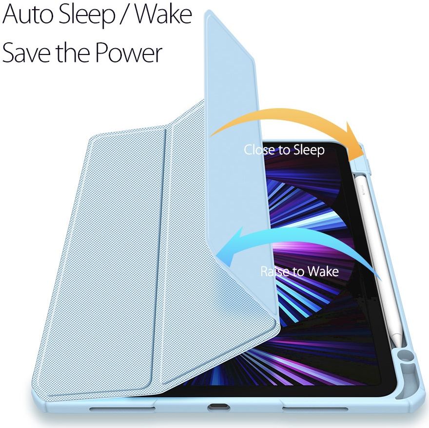 Dux Ducis Toby Series Apple iPad Pro 11 Hoes Tri-Fold Book Case Blauw afbeelding 4