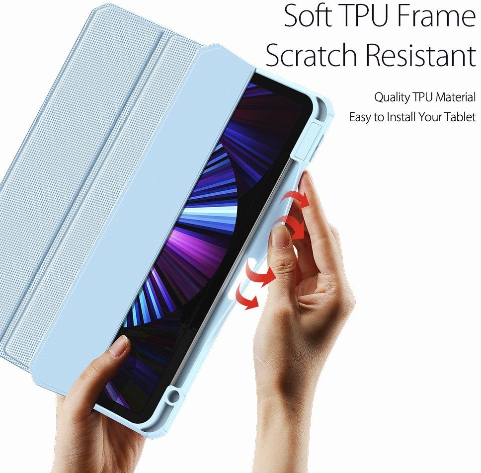 Dux Ducis Toby Series Apple iPad Pro 11 Hoes Tri-Fold Book Case Blauw afbeelding 8