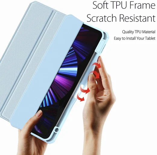 Dux Ducis Toby Series Apple iPad Pro 11 Hoes Tri-Fold Book Case Blauw afbeelding 8