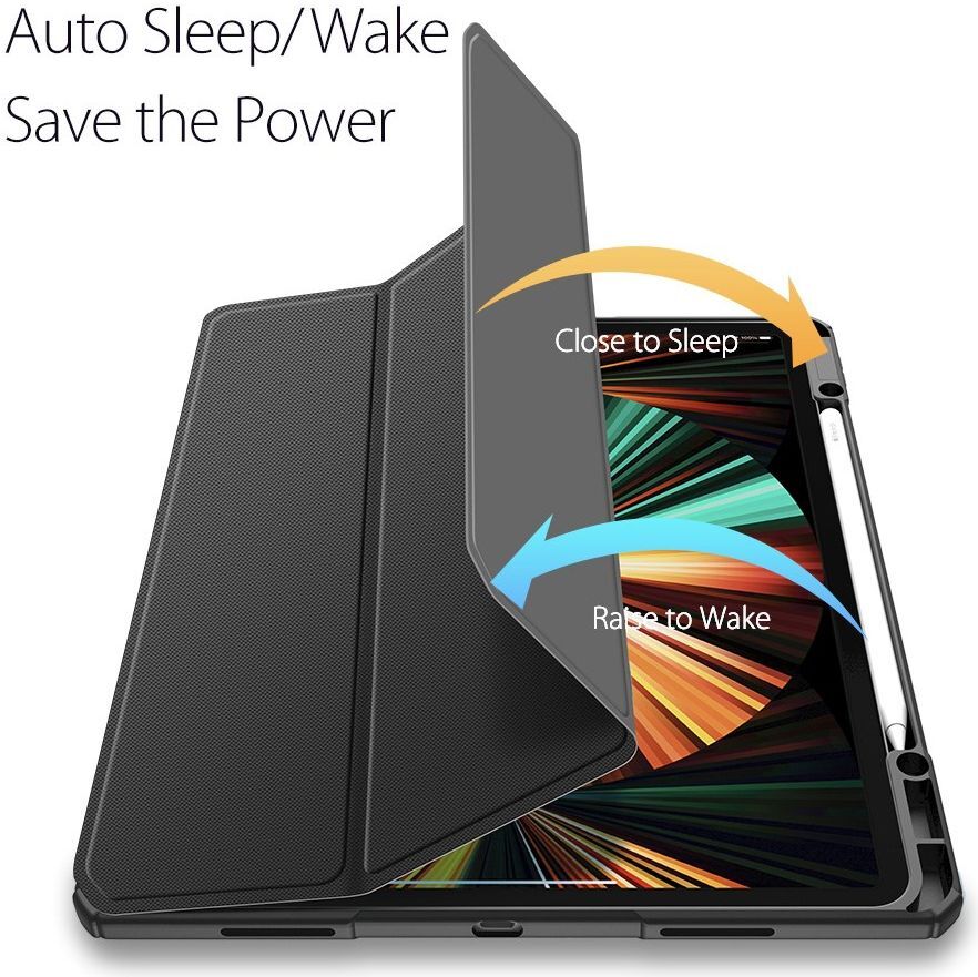 Dux Ducis Toby Apple iPad Pro 12.9 Hoes Tri-Fold Book Case Zwart afbeelding 7