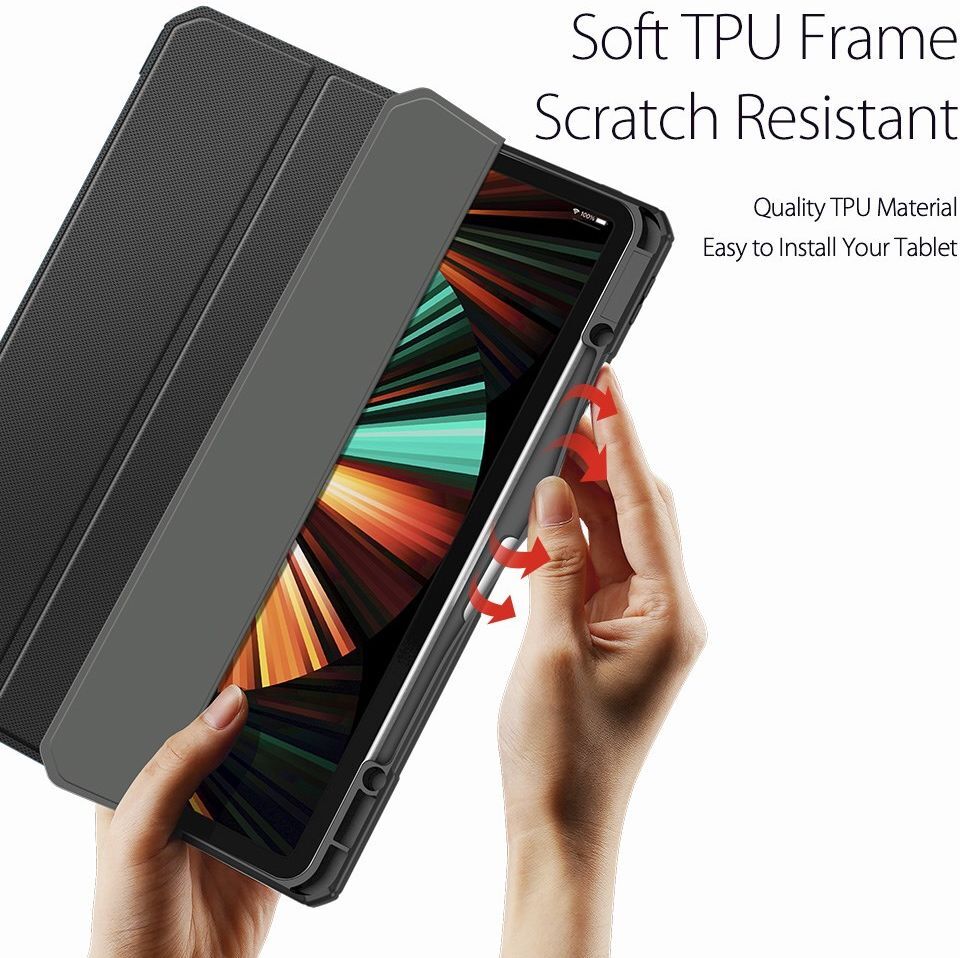 Dux Ducis Toby Apple iPad Pro 12.9 Hoes Tri-Fold Book Case Zwart afbeelding 8