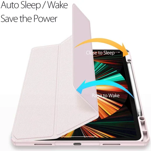 Dux Ducis Toby Apple iPad Pro 12.9 Hoes Tri-Fold Book Case Roze afbeelding 7