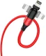 Hoco U100 USB-C naar Apple Lightning Draaibare Haakse Kabel 20W Rood afbeelding 3
