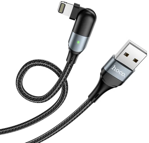 Hoco U100 USB-A naar Apple Lightning Haakse Draaibare Kabel Rood afbeelding 4