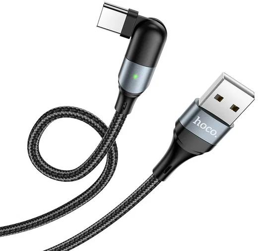 Hoco U100 USB-A naar USB-C Haakse Draaibare Kabel 1.2 Meter Rood afbeelding 3