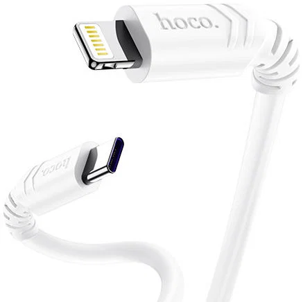 Hoco 3A Fast Charge USB-C naar Apple Lightning Kabel 20W PD 1M Wit afbeelding 2