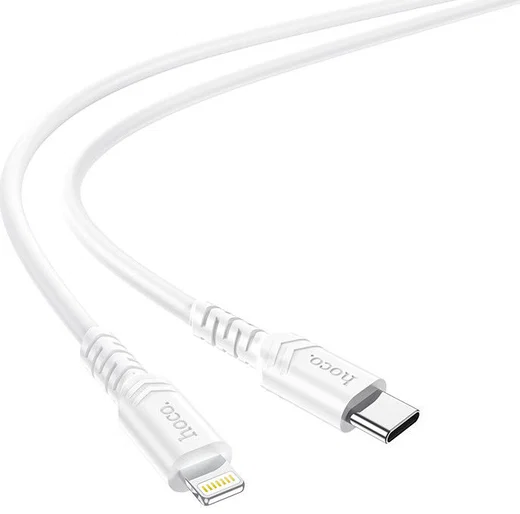 Hoco 3A Fast Charge USB-C naar Apple Lightning Kabel 20W PD 1M Wit afbeelding 4