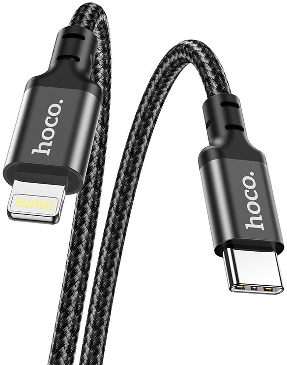 Hoco 20W PD Gevlochten USB-C naar Lightning Kabel 2M Fast Charge Zwart afbeelding 8