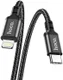 Hoco 20W PD Gevlochten USB-C naar Lightning Kabel 2M Fast Charge Zwart afbeelding 8