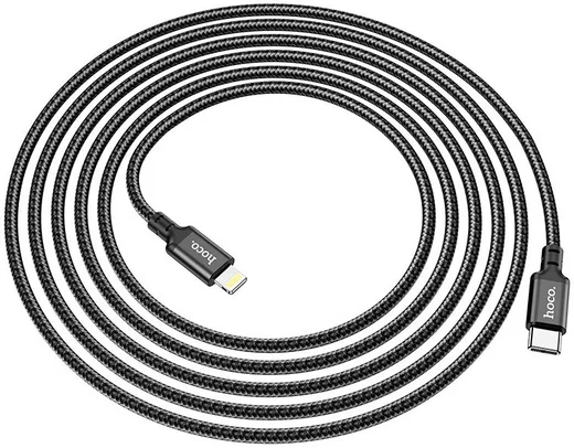 Hoco 20W PD Gevlochten USB-C naar Lightning Kabel 2M Fast Charge Zwart afbeelding 9