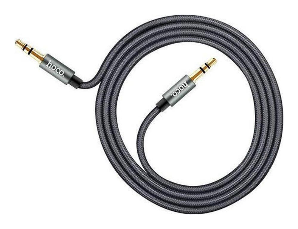 Hoco 3.5mm Jack naar 3.5mm Jack Gevlochten Aux Kabel 1 Meter Zwart afbeelding 3