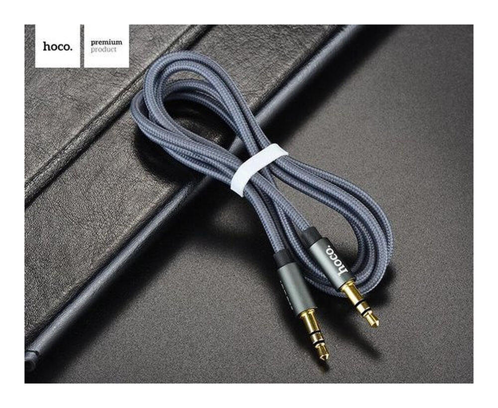 Hoco 3.5mm Jack naar 3.5mm Jack Gevlochten Aux Kabel 1 Meter Zwart afbeelding 5