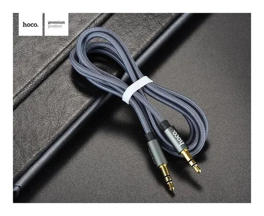 Hoco 3.5mm Jack naar 3.5mm Jack Gevlochten Aux Kabel 1 Meter Zwart afbeelding 5
